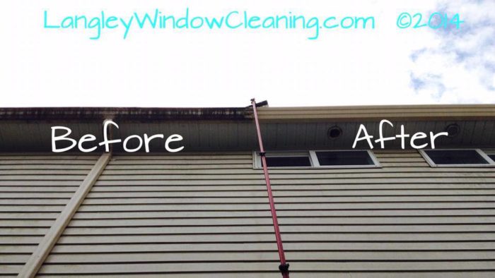 LangleyWindowCleaning.com Gutter washing before after
